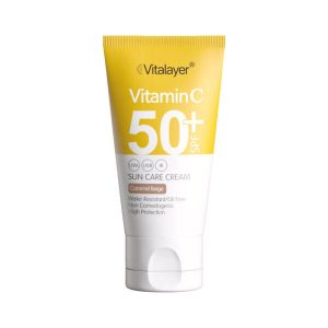 کرم ضد آفتاب کارامل بژ حاوی ویتامین سی ویتالیر